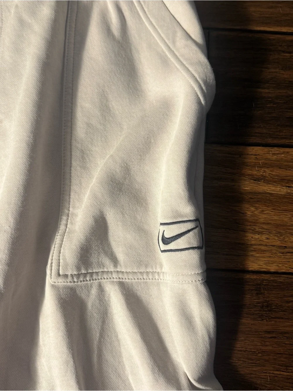 Nike Air Mens Fleece Sweatpants Cream Off White Wide Leg Joggers Size Large